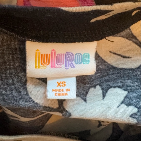 LuLaRoe Black and Cream Floral Mini Dress - Picture 4 of 4